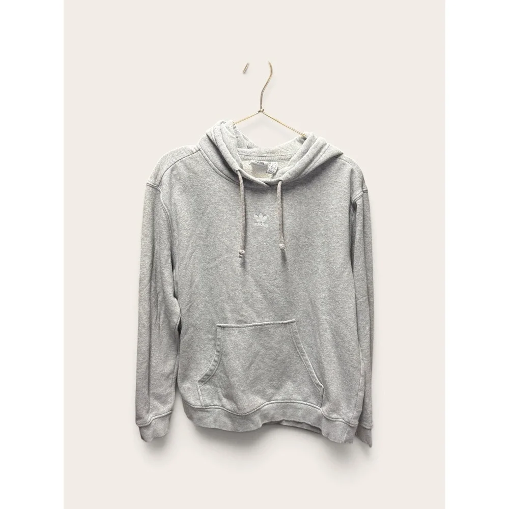 Adidas Originals Youth Trefoil Hoodie Gray Fleece Sweatshirt Size M 12-14